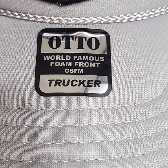 Otto Trucker Unisex Cap with Red, White & Blue Flag Heart on Light Gray, NWOT - Picture 3 of 6